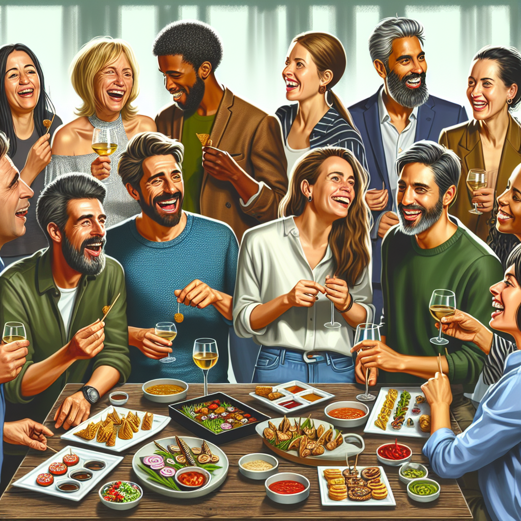 Realistic stock image of guests enjoying tapas
